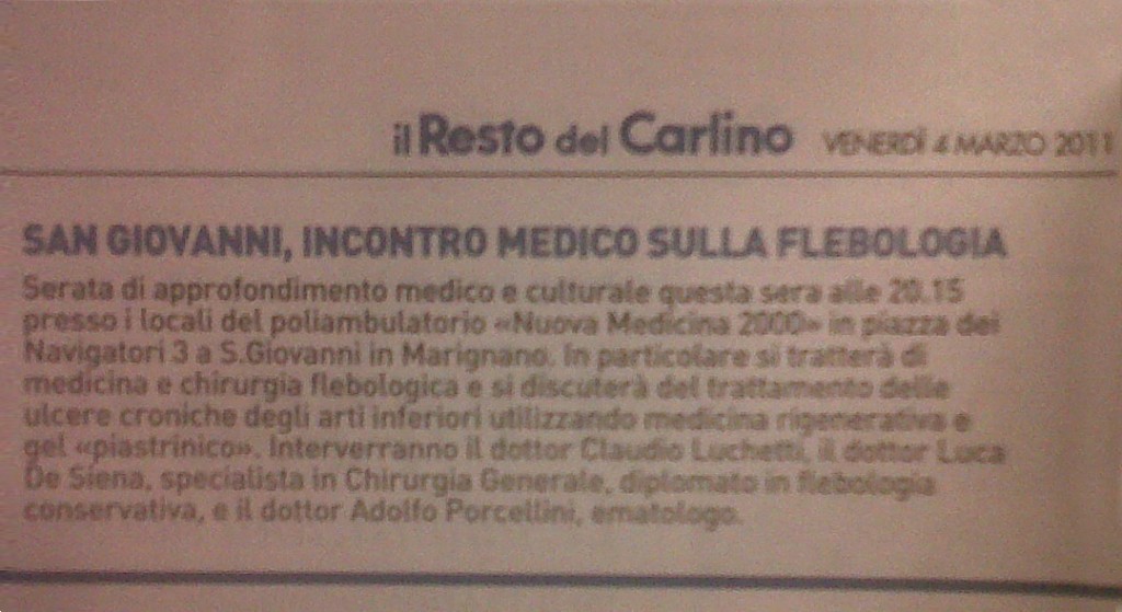 San Giovanni, incontro medico sulla flebologia